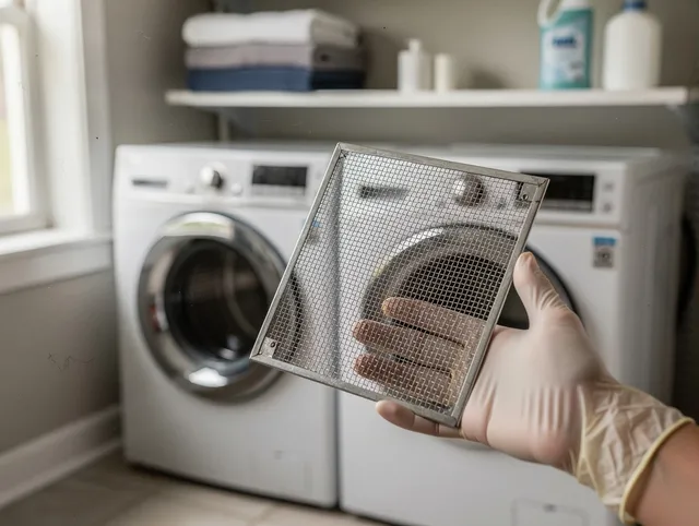 Lynwood Dryer Vent Cleaning specialist performing detailed lint trap cleaning service in Lynwood